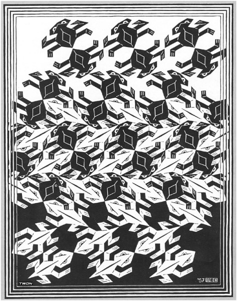 Regular Division of the Plane V by M.C. Escher 1957
